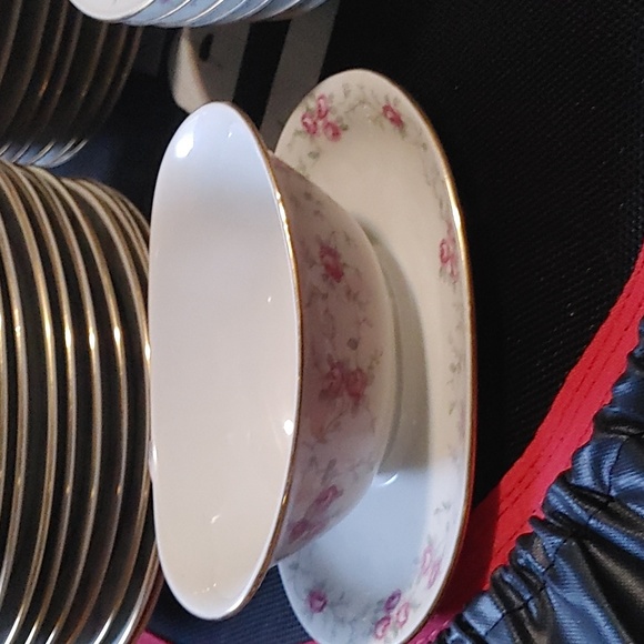 Bavaria-Schumann Arzberg BAVARIAN ROSE 7 Saucers,20 plates, 1 gravy boat Germany - Picture 2 of 4